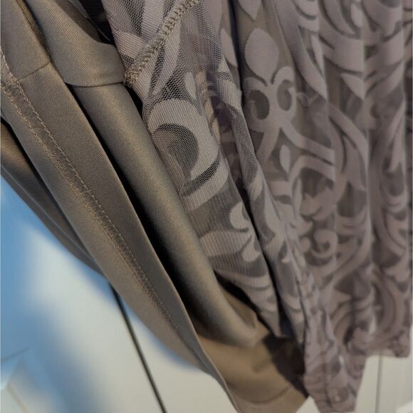 Soieblu Lace Damask Dress | Women’s Large | Beige | Elegant Cocktail Party - Picture 3 of 5